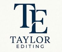 Logo consisting of the letters "TE" above the words "Taylor Editing"